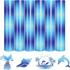 Gradient HTV Vinyl - 6sheets 12 x 10 Inches Blue Ombre HTV Iron on Vinyl Gradient