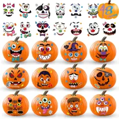 Halloween Pumpkin Decorating Stickers Kit