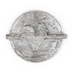 The Bead Chest Rooster Silver Sun Baule Bead Pendant (79x69mm): African Tribal Metal Pendant for DIY Jewelry and Necklace