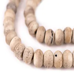 The Bead Chest Round Rustic Grey Bone Beads (12mm)