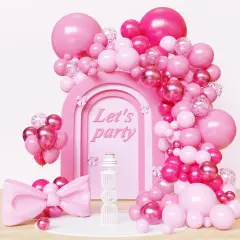 124 Pcs Various Pinks Balloons Garland Kit