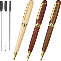 Ballpoint Pens Metal Pen - Wood Pen with Gift Box Fancy Pens Christmas Gift Nice Pens Set for Men Women Employee Journaling Executive Black Ink 1.0mm, 3 Pens with 3 Extra Refills Visit the Cambond Store