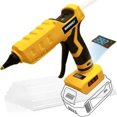 Cordless Glue Gun 20V Battery, Upgraded 100W Digital Temperature Adjustable Handheld Electric Power Full Size Heavy Duty Hot Glue Gun with 10 Glue Sticks (Battery Not Included)