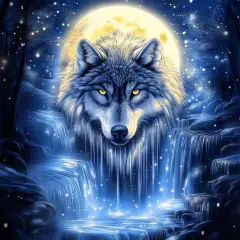DIY Diamond Art Kit for Adults Wolf, 5D Diamonds Painting Kit Craft Gem Art Animal Full Round Drill(13.8x13.8inch/35x35cm)