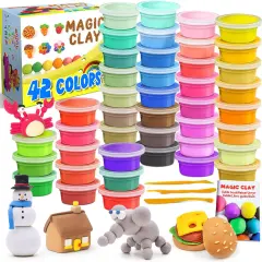 Air Dry Clay 42 Colors, Modeling Clay for Kids, DIY Molding Magic Clay for with Tools, Toys Gifts for Age 3 4 5 6 7 8+ Years Old Boys Girls Kids