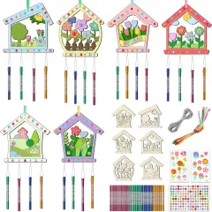12PCS Birdhouse Wind Chime Kit for Kids