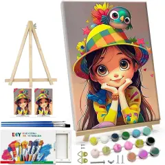 8x12 Inch - Paint by Numbers Kit for Adults with Frame Cartoon
