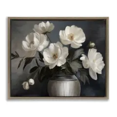 Stupell Industries Moody White Flower Vase Floating Frame By Kim Allen