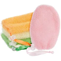 4 Pack Soap Savers for Bar Soap with Drawstring Closure, Mesh Pouch for Exfoliating (4 Colors, 3.5 x 6 In) Multicolor