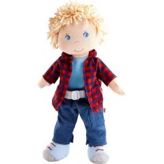 HABA Nick 12" Soft Doll - Baby Boy Doll with Blonde Hair and Blue Eyes (Machine Washable) Perfect Plush Toy for 18 Months & Up Multicolor