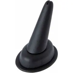 Plymor Black Faux Leather Ring Finger Display, Single on Oval Base, 1.75" W x 2.5" D x 2.75" H