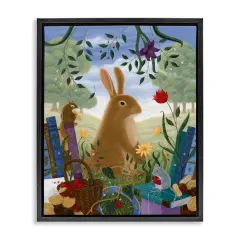 Stupell Industries Spring View Rabbit & Friends Floating Frame By Gina Matarazzo