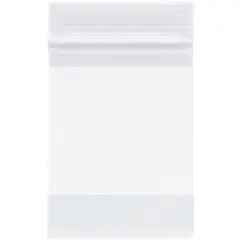 Plymor 3" x 4", 4 Mil with White-Block Heavy Duty Zipper Reclosable Plastic Bags