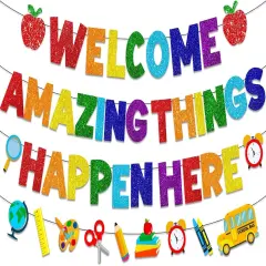 Welcome Amazing Things Happen Here Banner