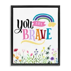 Stupell Industries You Are Brave Encouragement Floating Frame Design by Kim Allen