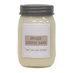 Spiced Coffee Cake Scented Candle Jar 12oz with Lid Long Lasting Burn