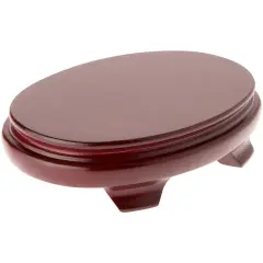 Plymor Red Oval Wood Veneer Footed Display Base, 6.375" W x 4.375" D x 1.5" H (6" x 4" Display Area)