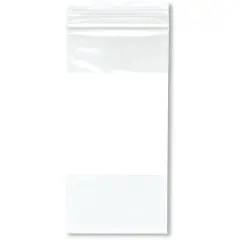 Plymor 3" x 6" (Pack of 100), 2 Mil White-Block Zipper Reclosable Plastic Bags