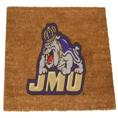 The Memory Company NCAA James Madison Dukes Logo Rectangular Coir Door Mat 29.5" x 19.5" Brown