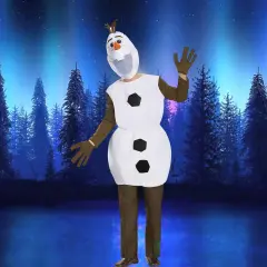 Olaf Deluxe Adult Costume with Plush Snowman Body and Character Headpiece