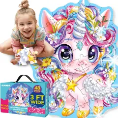 2x3 FT Glitter Floor Puzzles for Kids | Unicorn