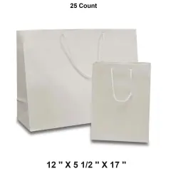 Colored Glossy Euro Totes 12'' x 5 1/2'' x 17'' for Jewelry and Gifts White