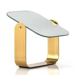 7" Metro Glam 360&deg; Rotation Tabletop Vanity Mirror Aged Brass