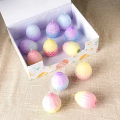 Easter Egg Ombre Candle Set &ndash; 12-Pack Pastel Egg-Shaped Candles a Box &ndash; Spring & Easter D&eacute;cor