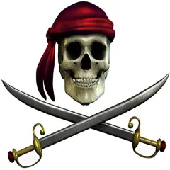 Pirate Skull & Swords Halloween - Edible Cake/Cupcake Party Topper!!! (1/4 Sheet)