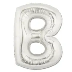 LETTER B FOIL BALLOON Metallic Silver