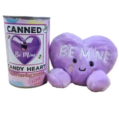 CANNED CANDY HEART STUFFED ANIMAL