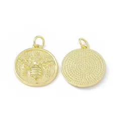 *5* 19x17mm Plated Brass Bee Charms - Choose Your Color Gold (2100)