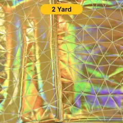 Geometric Mirror Stretch Spandex 58/60" Wide Dance Fabric Gold