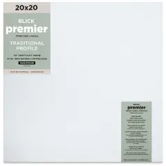 Blick Premier Stretched Cotton Canvas - Traditional Profile, Back-Stapled, 20" x 20"