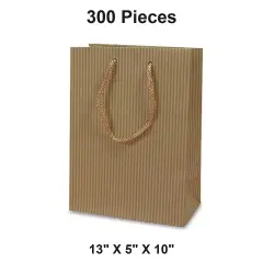 Wide Pinstripe Paper Euro Totes 13'' X 5'' X 10''