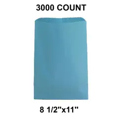 Large Colored Paper Merchandise Bags 8 1/2" x 11" Sky Blue