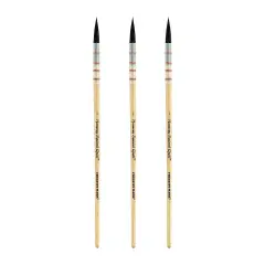 Creative Mark Harmony Blue Squirrel Quill Watercolor Brush Packs of 3 - Professional Watercolor Brushes for Artists - Handcrafted Full Bellied Watercolor Quill Paint Brush, Balanced Wood Handle