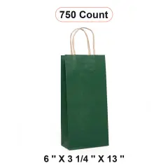 Deluxe Twisted Handle Paper Wine Bag 6" x 3 1/4" x 13"