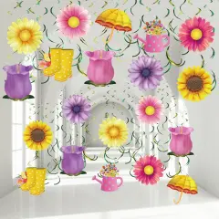 30 Pcs Summer Flower Hanging Swirl Decorations
