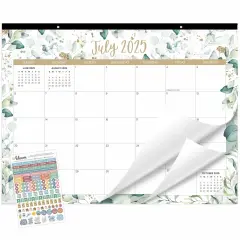 bloom daily planners 2025-26 Academic Desk & Wall Calendar, 16" x 21", Greenery