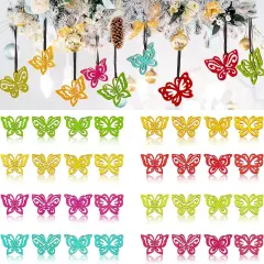 32 Pieces Wood Butterfly Spring Hanging Ornaments
