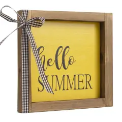 Hello Summer Wooden Sign, Summer Decorations for Home, Summer Decor Indoor Office Farmhouse Table Mantel Wood Wall Decor