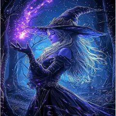 5D Witch Diamond Painting Kit - 12x16 Inch