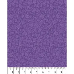 Royal Purple Floral Cotton Fabric | By the Yard | Sewing and Crafting | 44 inches wide
