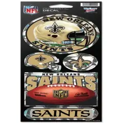 Win-Craft,Inc-McArthur New Orleans Saints Decal 4x11 Die Cut Prismatic Style