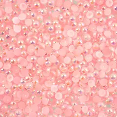 Crystal Lane DIY SS16(4mm) Plastic Pearl Flatback Rhinestones, 975pcs Pink AB