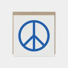 Square Blue Peace Sign Card