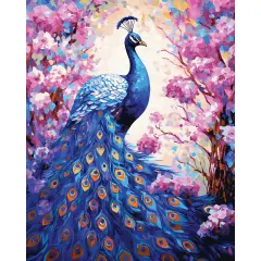Adbrain Sapphire Peacock Paint by Number Kit Multi