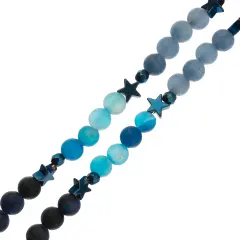 John Bead 6mm Solar System Universe Galaxy 5" Bead Strand Neptune