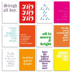 Modern Teen Christmas Greeting Cards Boxed Set of 24 Holiday Notecards Featuring Colorful and Fun Designs, Perfect for Young and Playful Festive Wishes